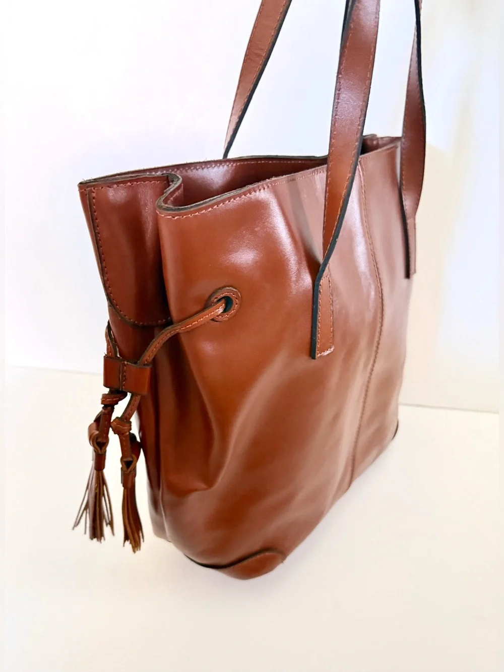 Patricia Nash Kemble Leather Tote Tassle Shoulder Bag